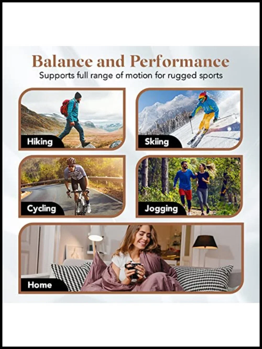 Merino Wool Thermal Socks - Warm Hiking Skiing Hunting Crew Socks 6 Pack